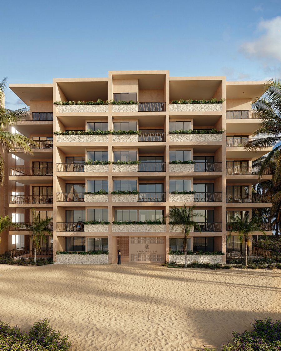 Fachada Sur — Torre Arrecife Sisal, Yucatán